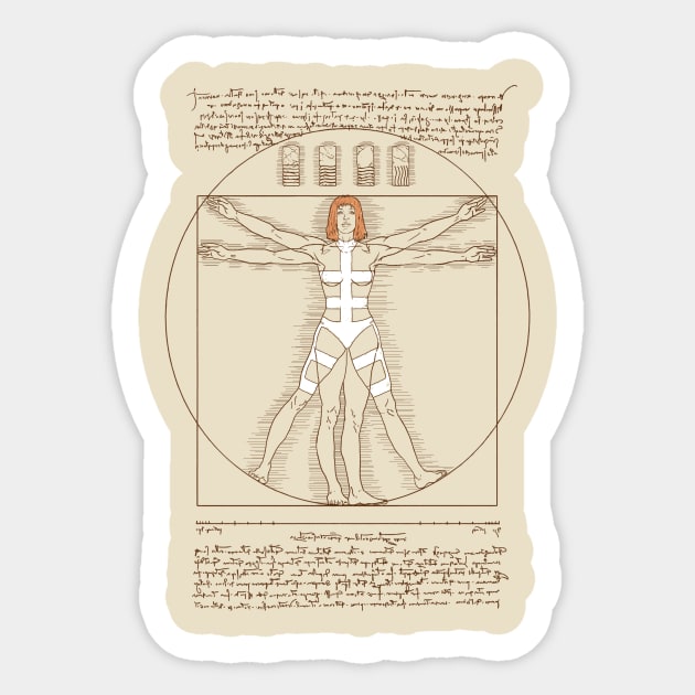 Vitruvian Leeloo Sticker by Andriu